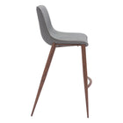 Zuo Magnus Barstool - Slate Grey/Walnut - Set of 2-Dimensions: 21.7" L x 20.7" W x 43.3" H