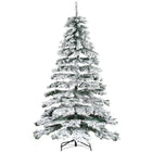 HOMCOM 7.5' Snow-Flocked Artificial Christmas Tree - Green-Snow-flocked design add winter atmosphere 