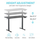 ShoppingAll 48"W Dual Motor Height Adjustable Electric Standing Desk - Black-The engineered dual motor design offers motion noise less than 55dB and adjustment speed of up to 25-35mm/s