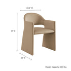 Modway Talia Performance Velvet Dining Armchair - Taupe-Bentwood Frame
