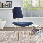 Modway Ponder Performance Velvet Dining Side Chair - Navy-Performance Velvet Upholstery