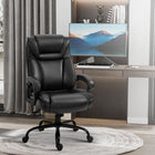 Vinsetto PU Leather Executive Office Chair with Adjustable Height - Black-Faux leather is luxurious and easy to maintain