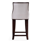 Manhattan Comfort Fifth Avenue 19" Traditional Faux Leather Upholstered Counter Stool - Pearl White and Walnut - 2 Pack-22.5" L x 23" W x 39.5" H
