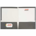 JAM Paper Laminated Two-Pocket Glossy Presentation Folders - Grey - 25 Pack-Quantity: 25 per Pack