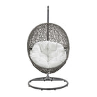 Modway Encase Outdoor Patio Rattan Swing Chair - Grey White-Weight Capacity: 330 lb