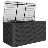 Outsunny 100 Gallon Deck Box - Outdoor Storage Box-100 gallon (380 L) waterproof storage box holds garden tools, pool accessories efficiently
