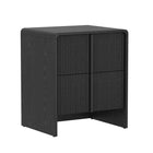 Manhattan Comfort Novara 22" Contemporary 2-Drawer Nightstand - Black-Rounded Edges: Soft contours add visual appeal and a smooth, finished look
