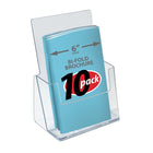 Azar Desktop/Countertop Vertical Acrylic Brochure Holder - 5.5" x 8.5" - Clear - 10 Pack-4