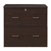 Office Star Alpine 2-Drawer Lateral File Cabinet - Espresso-Locking top drawer