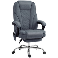 Vinsetto Massage Reclining Office Chair with Adjustable Height and Footrest - Dark Grey-Six vibration massage points with three modes, three intensities, and a timer to relax your body