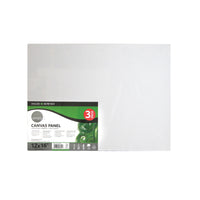 Daler Rowney Simply - Canvas Panel - 12" W x 16" H - White - 3 Pack - (D525033040)-White, Triple-Primed Canvas Surface
