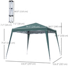 Outsunny 8 ft W x 8 ft L Pop Up Canopy Foldable Outdoor Canopy Tent with Bag - Green-Heavy-duty metal construction ensures steadiness and stability