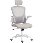HOMCOM Ergonomic Office Chair with 4D Lumbar Support - Grey-Full-body ergonomic support, rotatable, adjustable headrest and 4D lumbar support to fit your body