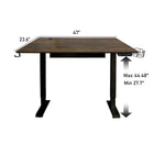LjubLjana 47" 1-Piece Top Electric Height Adjustable Sit-Stand Desk with Drawer - Vintage-Powerful Electric Motor - Enjoy a height range of 28" to 45" with this desk's powerful motor and strong legs using telescopic height adjustment, the easy-to-use push button controller features 4 memory pre-sets to save your preferred height