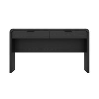 Manhattan Comfort Grace 54" Modern 2-Drawer Office Desk - Black-Clean-lined office desk with a smooth manufactured wood finish for a warm, modern look