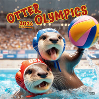 BrownTrout 2026 Otter Olympics Monthly Hanging Wall Calendar - 12" W x 24" H  - English-Photography - Enjoy stunning, full-color photographs or artwork every single month