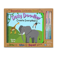 The Pencil Grip Daily Doodler Reusable Activity Book - Wild Animals Cover-The Daily Doodler Reusable Activity Book with Wild Animal Front Cover & Create Everyday Back Cover.