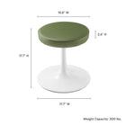 Modway Lippa Vegan Leather Round Stool - Leaf-Tapered Pedestal Base