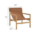 Modway Sonora Leather Sling Chair - Chestnut Tan-Leather Sling Seat