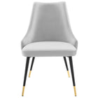 Modway Adorn Tufted Performance Velvet Dining Side Chair - Light Grey-Chair Weight Capacity: 300 lbs.