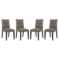 Modway Duchess Fabric Dining Chair - Granite - 4 Pack-Dense Foam Padding for Comfort