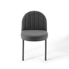Modway Isla Upholstered Fabric Dining Side Chair - Black/Charcoal - 2 Pack-Non-Marking Foot Caps