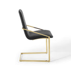 Modway Pitch Performance Velvet Dining Armchair - Gold/Black - 2 Pack-Foam Padded Seat