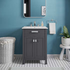 Modway Laguna 24" Bathroom Vanity - Grey/White-Soft-Close Doors