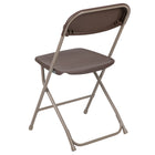 Flash Furniture HERCULES Series Premium Brown Plastic Folding Chair - 10 Pack-Textured seat reduces slipping