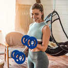 Soozier 6.6 lb Weight Plates with Easy-Grip Handles - Set of 2-Centre hole fits dumbbell bars with 1" (2.5cm) diameter securely