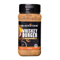 Blackstone Whiskey Burger Seasoning-Salt, sugar, dehydrated garlic and onion, spices, hydrolyzed corn protein, natural whiskey type flavor [maltodextrin, natural flavor (contains canola), modified food starch and dextrose], paprika, natural flavors [maltodextrin, yeast extract, hydrolyzed soy protein, natural flavor (contains smoke and grill) and rendered bacon far], worcestershire sauce [vinegar, molasses, corn syrup, salt, caramel color (contains sulfites), garlic, sucrose, spices, tamarind, natural flavo