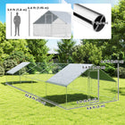 PawHut Galvanized Large Chicken Coop Cage Walk-in Enclosure  - 32.8' x 9.8' x 6.4'-Included cover provides shade during sunny days

