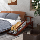 PawHut 49" L Wooden Large Dog Ramp - Brown-Non-slip carpet surface prevents slips and falls for dogs 