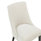 Manhattan Comfort Beever 22" Modern Chenille Upholstered Dining Chair - Cream - Set of 2-Rubberwood Frame with Dark Walnut Finish