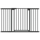 PawHut 30" - 51" Baby Gate with 2 Extension Kit and Auto-Close - Black-Certified pet gate fits 29.9" -50.8" (76-129 cm) openings with 29.9" (76 cm) height, protects babies and pets at home 