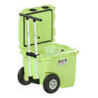 RovR RollR 45 Quart Wheeled Hard Cooler with Telescopic Handle - Matcha-DualSpout Plug and SureGrip feet make draining simple and secure