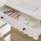 Modway Emmeline 47.64" 1-Drawer Scallop Writing Desk - White-Scalloped Edge Detail