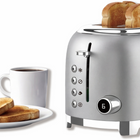 Salton NuRetro Digital 2 Slice Toaster - Metallic Silver-Anti-slip feet and built in cord wrap keep the toaster stable and your work surface uncluttered.