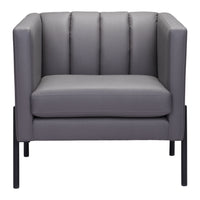 Zuo Jess Accent Chair - Grey-Plush and durable faux leather fabric