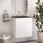 Modway Bryn 24" Wall-Mount Bathroom Vanity - White/Black-Melamine and Particleboard Construction