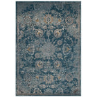 Modway Cynara Distressed Floral Vintage Medallion Area Rug - 5 ft W x 8 ft L - Silver Blue Teal/Beige-Distressed Floral VintageMedallion Area Rug