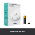 Logitech Pebble M350 Wireless Mouse - White-Nano receiver: 18.7 mm x 14.4 mm x 6.1 mm, 1.8 g