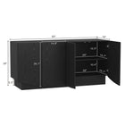 Manhattan Comfort Ardea 60" Contemporary 4-Door Sideboard - Black-Adjustable interior shelves for flexible storage and organization