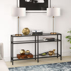 Hudson&Canal Sivil 55"W Console Table - Blackened Bronze-Hand crafted blackened bronze finish is applied to the steel frame