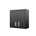 Manhattan Comfort Fortress Modern Garage Cabinet 2-Piece Set - 30" W x 30.3" H - Charcoal Grey-Home Assembly Required. All Hardware Included