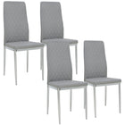 HOMCOM Dining Chairs with Upholstery Seat & Steel Legs - Grey - Set of 4-Set of four dining chairs great for dining, conversation, and more
