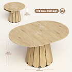 HOMCOM 43"-59" Extendable Dining Table with Storage Shelf for 4-6 - Natural-Ball-bearing slides ensure a smooth and effortless transition when adjusting the table's size