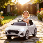 Qaba 12V Audi Q8 Licensed Electric RC Car for Kids - White-Remote control and manual driving options enhance user flexibility 