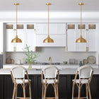 Hudson&Canal Mackenzie 10.75" Wide Pendant with Metal Shade - Brass/Brass-Includes a 8 ft. cord, compatible with existing dimmer switches, bulbs not included