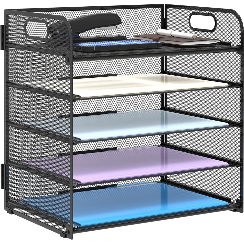 5 Tier Desk File Organiser Paper Shelves Sorter Rack – Ecorridoor LLC